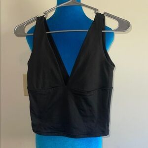 ReoRia Black Deep V-Neck Top